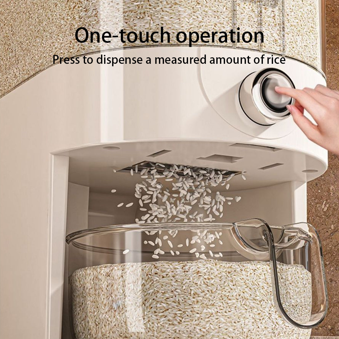 5KG Rice Dispenser Container Cereal Dispenser Box Dry Food Grain Storage Home