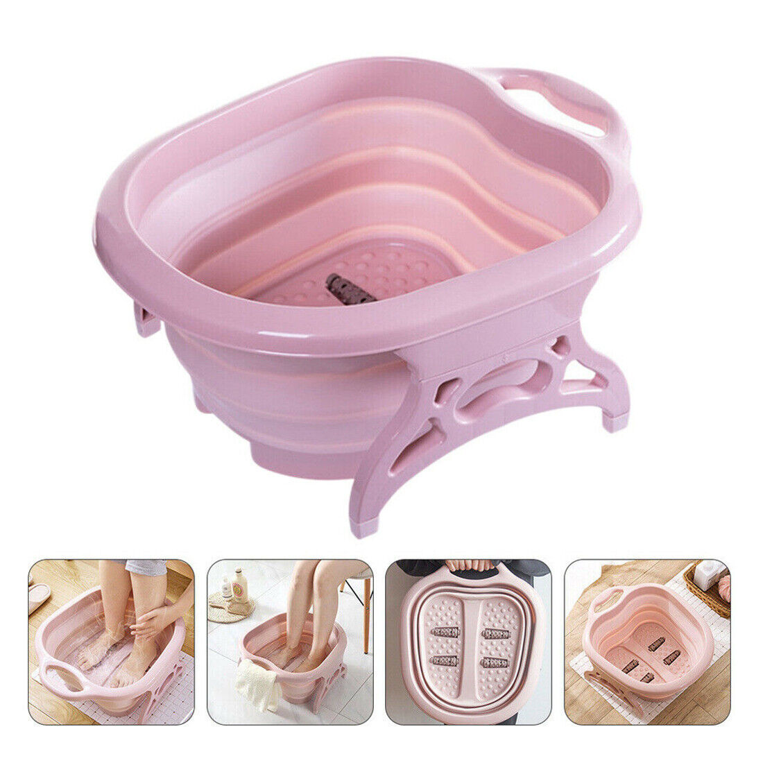 Foot Spa Pedicure Wet Bath Bubble Massage Bucket Feet Therapy Soothing Folding UK NEW
