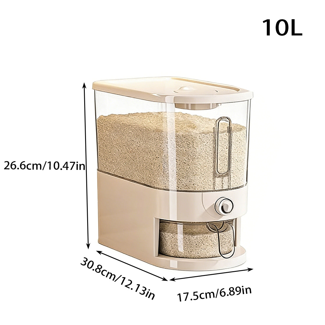 5KG Rice Dispenser Container Cereal Dispenser Box Dry Food Grain Storage Home
