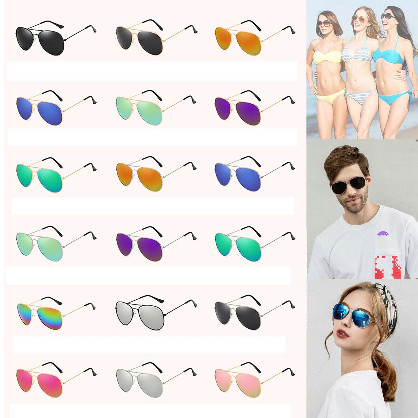 Polarized Sunglasses Men Ladies Women Unisex Mirror Vintage Retro Pilot