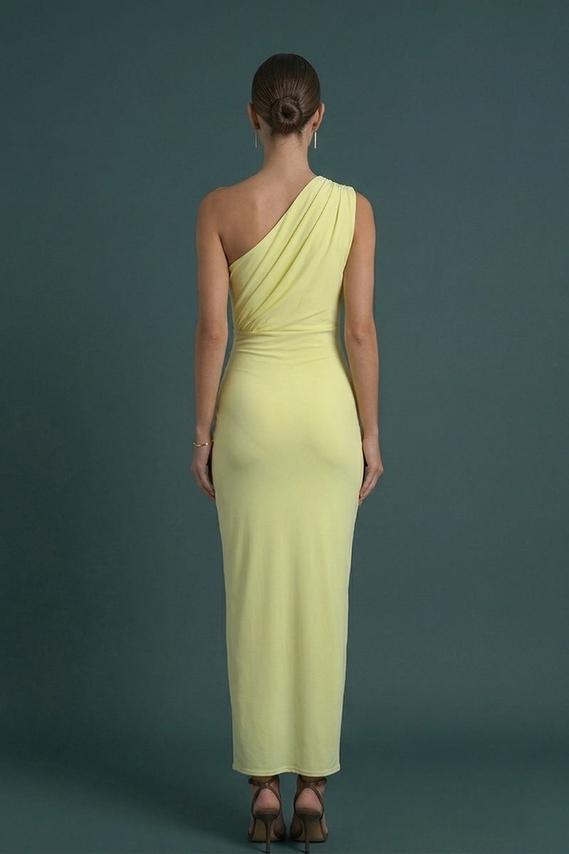Women's One Shoulder Drape Maxi Dress - Ladies Elegant Maxi Dress Suitable For Evenings And Casual Outings