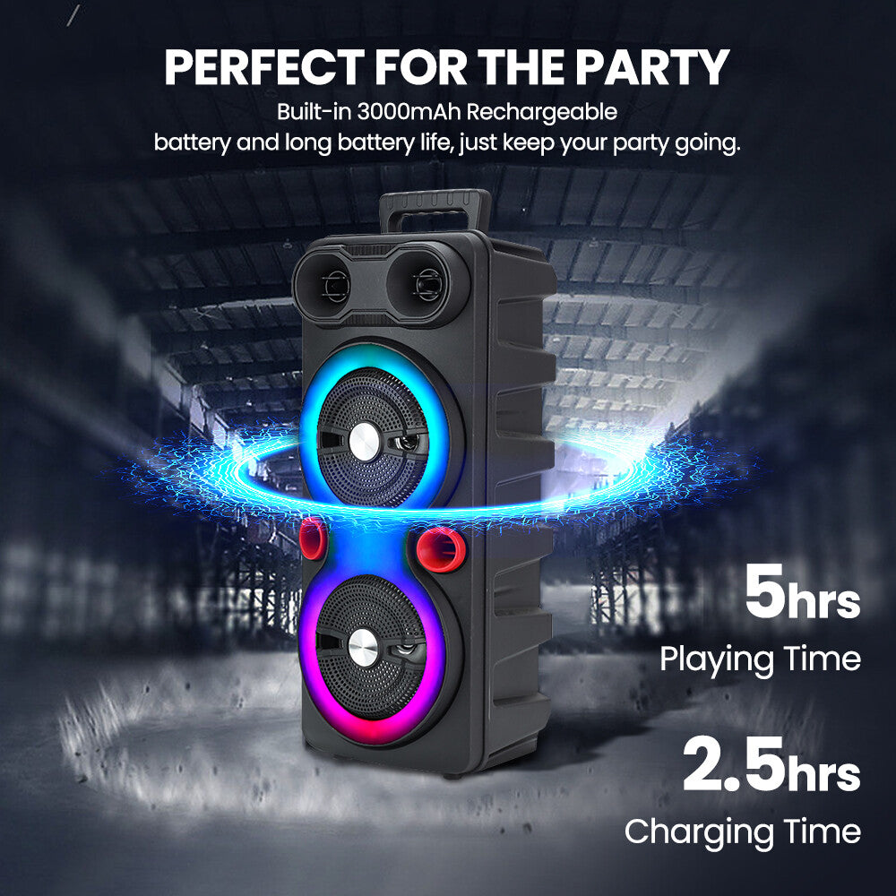 2000W Loud Bluetooth Speakers With Mic Portable Party Outdoor Wireless Subwoofer