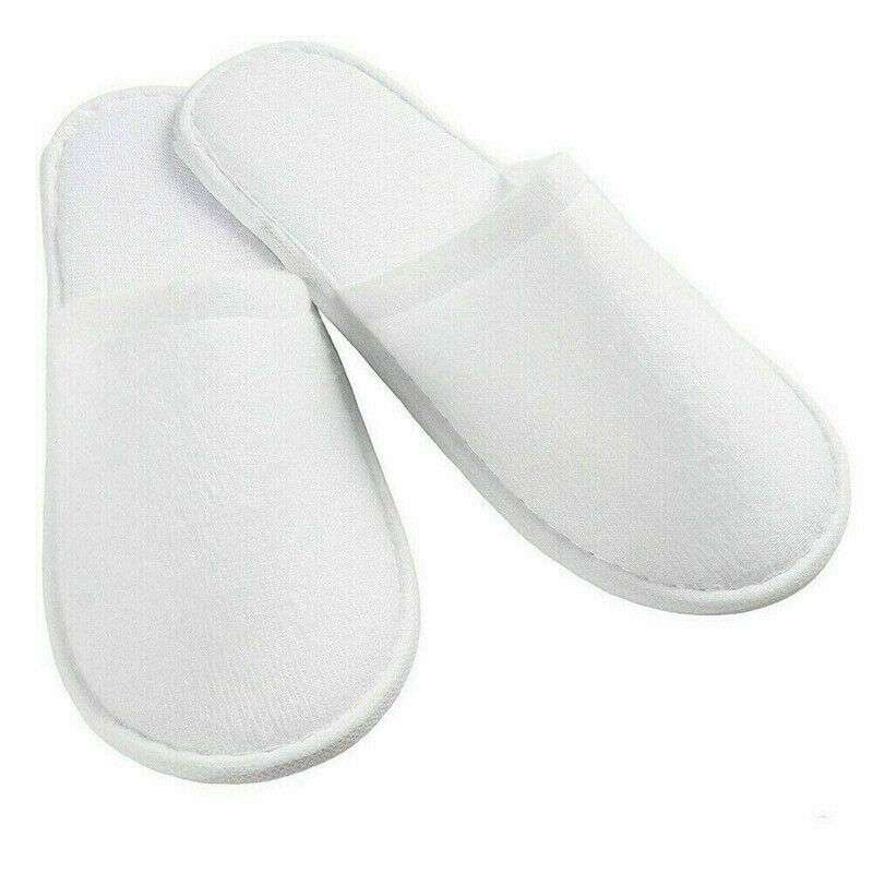 20 Pairs Spa Hotel Guest Slippers Toe Towelling Disposable Terry Style Lot