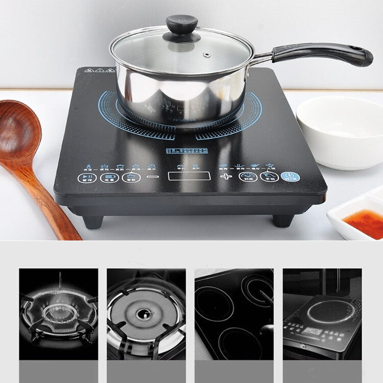 Set Of 3 Induction Non Stick Stainless Steel Cookware Kitchen Glass Lids Pot Pan