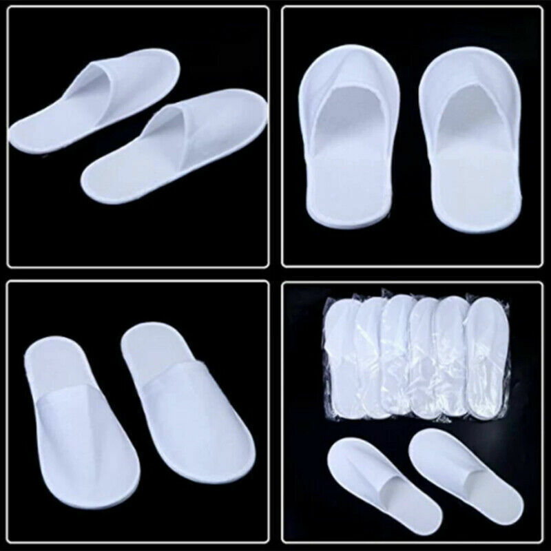 20 Pairs Spa Hotel Guest Slippers Toe Towelling Disposable Terry Style Lot