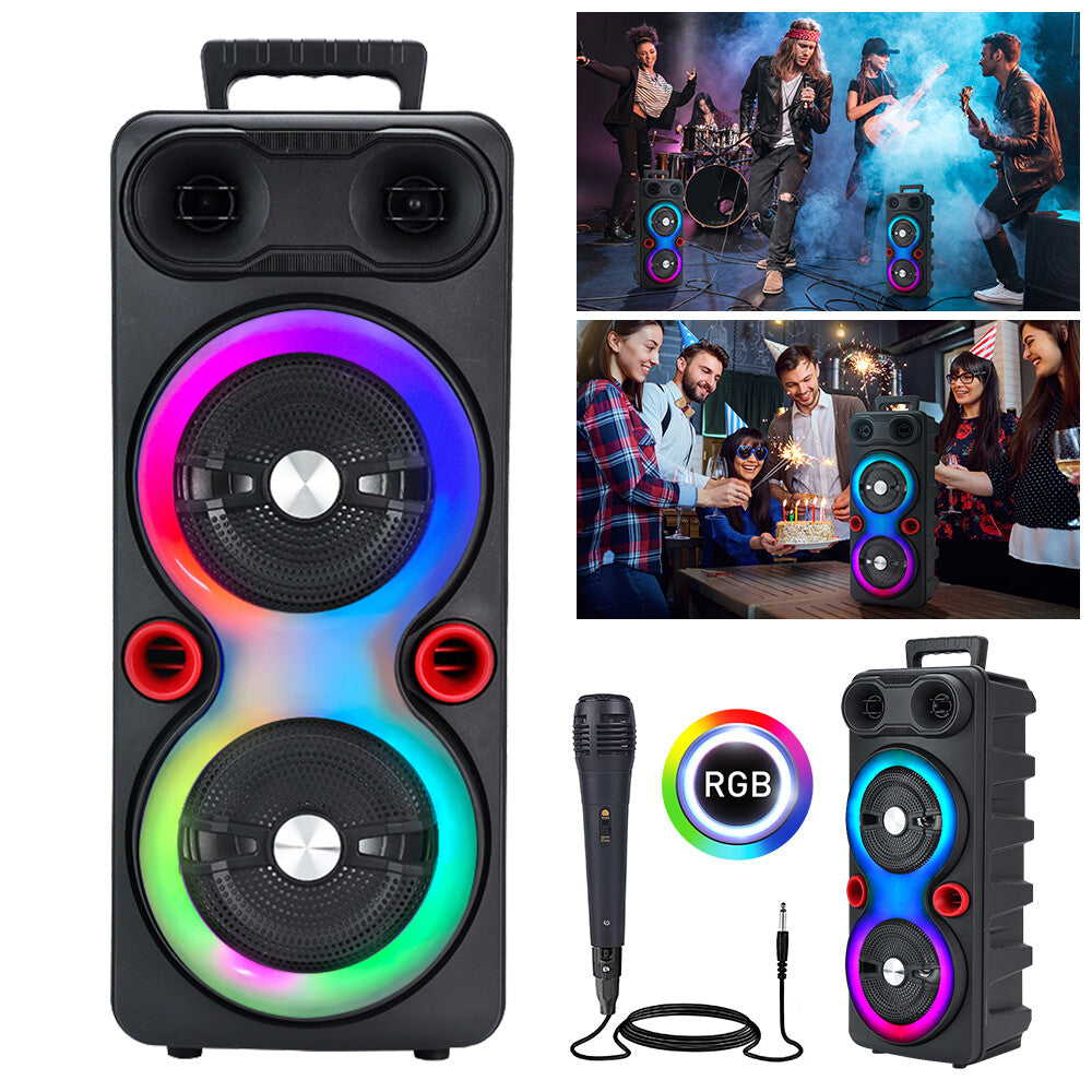 2000W Loud Bluetooth Speakers With Mic Portable Party Outdoor Wireless Subwoofer