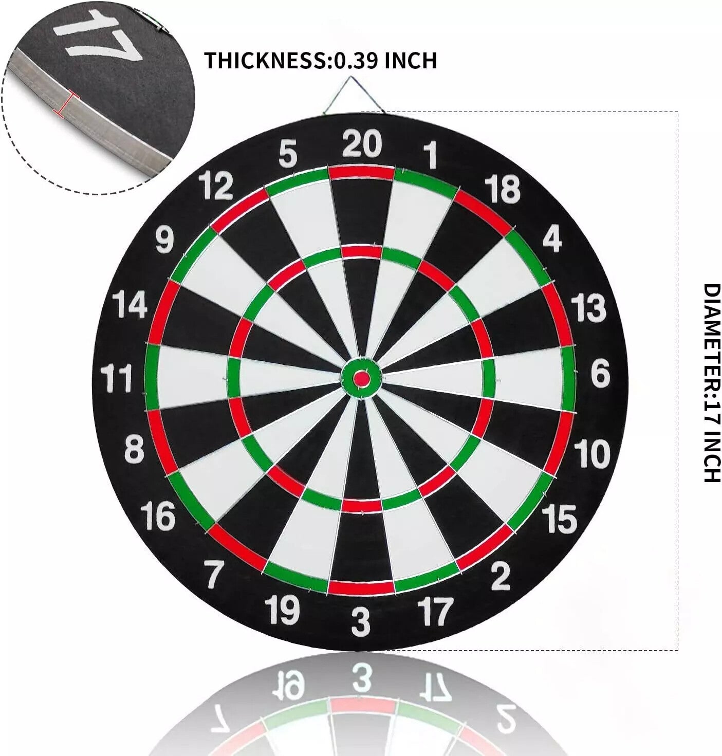 FULL SIZE 17 DARTBOARD SET 6 DARTS FAMILY DART GAME BOARD ADULTS KIDS XMAS