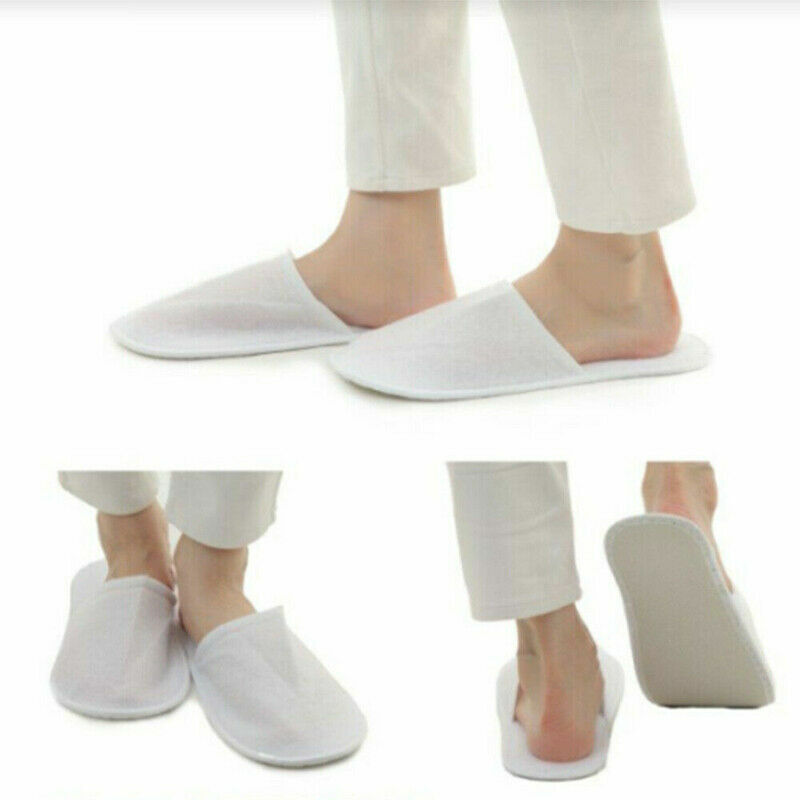 20 Pairs Spa Hotel Guest Slippers Toe Towelling Disposable Terry Style Lot