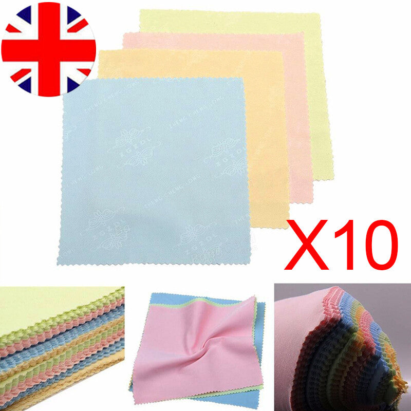 10pcs Cleaning Cloth Glasses Screen Sunglasses Phone Lens Microfibre Spectacles