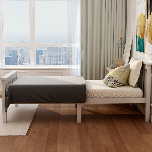 Single Bed White 3ft Solid Pine Wooden Bed Frame For Adults, Kids 190 X 90 Cm 3FT