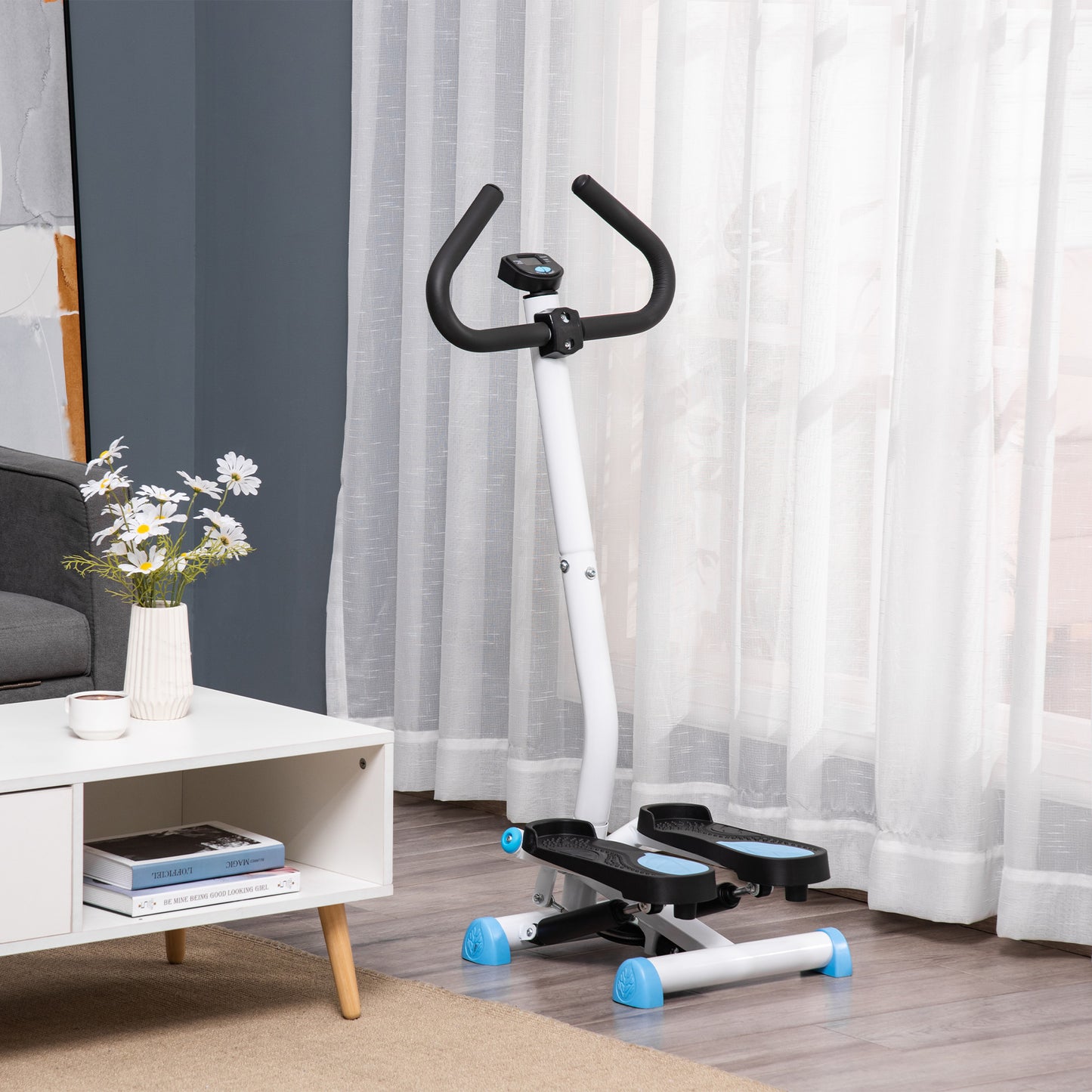 Twister Stepper, Step Machine With Adjustable Resistance, LCD Screen - Blue