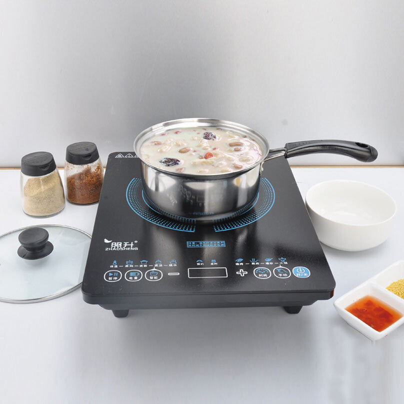 Set Of 3 Induction Non Stick Stainless Steel Cookware Kitchen Glass Lids Pot Pan