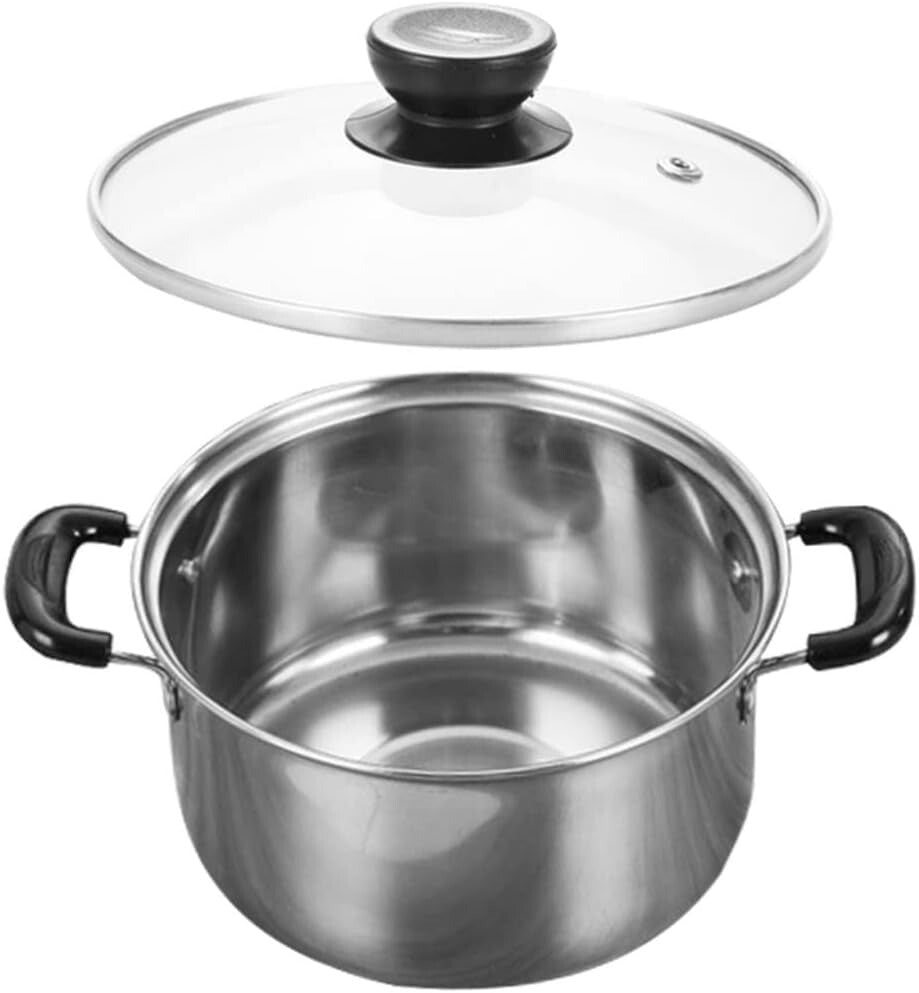 5PCS Induction Non Stick Stainless Steel Healthy Cookware Cooking Pot Stockpot