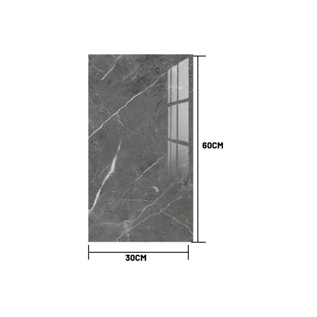 UK NEW 12x Self-Adhesive Marble Tiles Wall Sticker Stick On Kitchen Bathroom Home Decor--Marble Grey