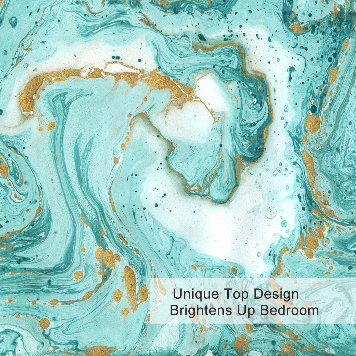 Chic Girly Marble Duvet Cover Mint Gold Glitter Turquoise Bedding Comforter Set Abstract Aqua Teel Blue Duvet Cover