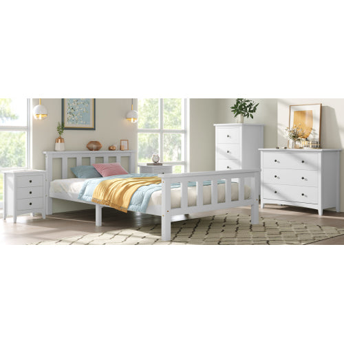 Single Bed White 3ft Solid Pine Wooden Bed Frame For Adults, Kids 190 X 90 Cm 3FT