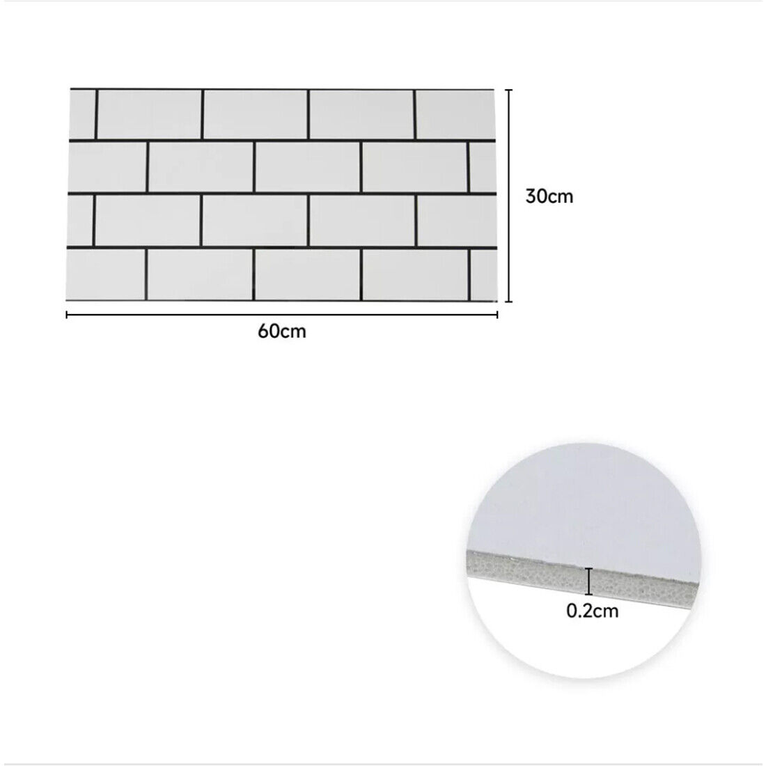 NEW 20 Marble Tiles Sticker Self-Adhesive Stick Kitchen Home Wall Bathroom Decor UK