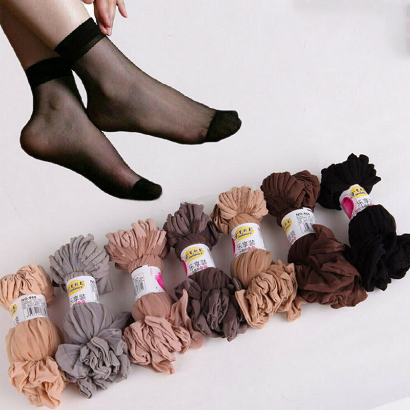 10 Pairs Ladies Ankle High Tights Socks Comfort Top Silky Smooth