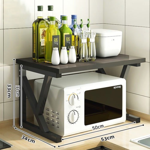 2 Tier Microwave Oven Rack Stand Storage Holder Kitchen Corner Shelf Black
