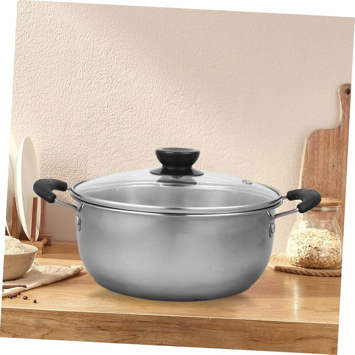 5PCS Induction Non Stick Stainless Steel Healthy Cookware Cooking Pot Stockpot