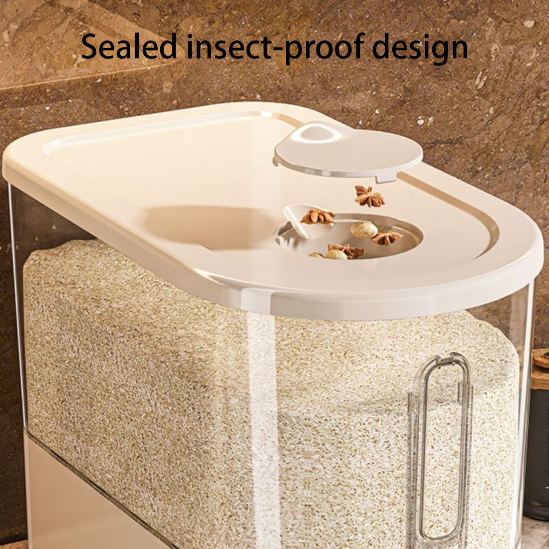 5KG Rice Dispenser Container Cereal Dispenser Box Dry Food Grain Storage Home