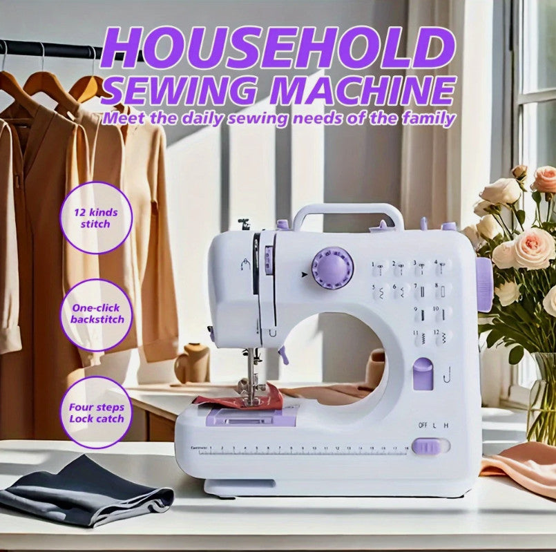Portable Sewing Machine With 12 Multifunctional For Beginner Kids Family