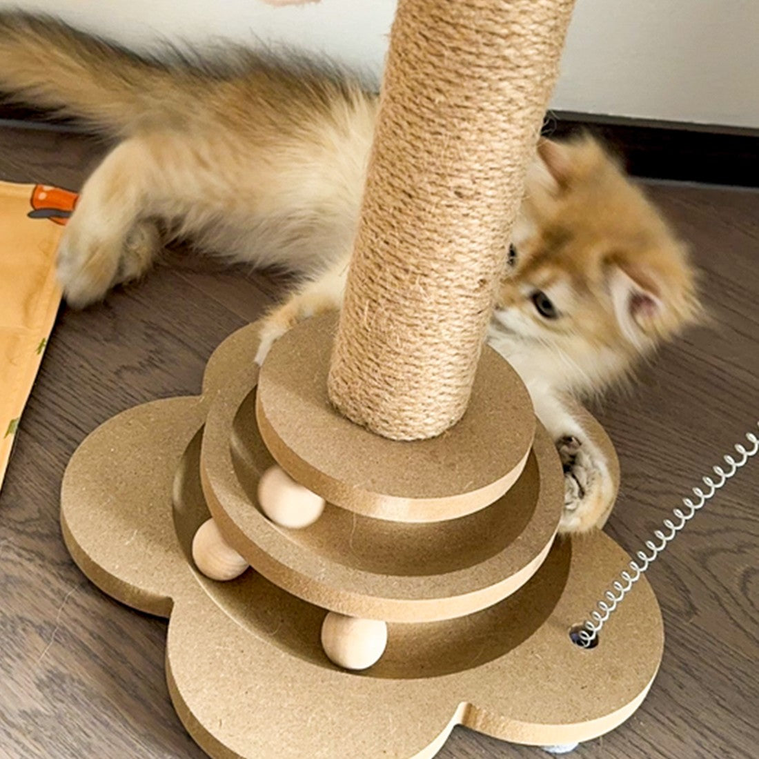 NEW Large Cat Tree Scratching Post Pet Climbing Tower 46X24CM With Column Turntable