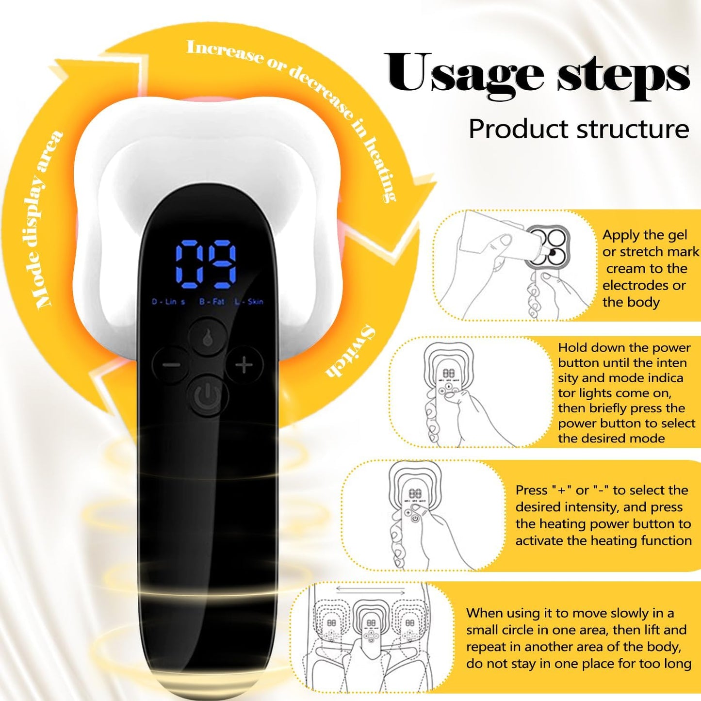 4 In 1 Cellulite Fat Remover Body Shaping Machine Slimming Vibrating Massager UK