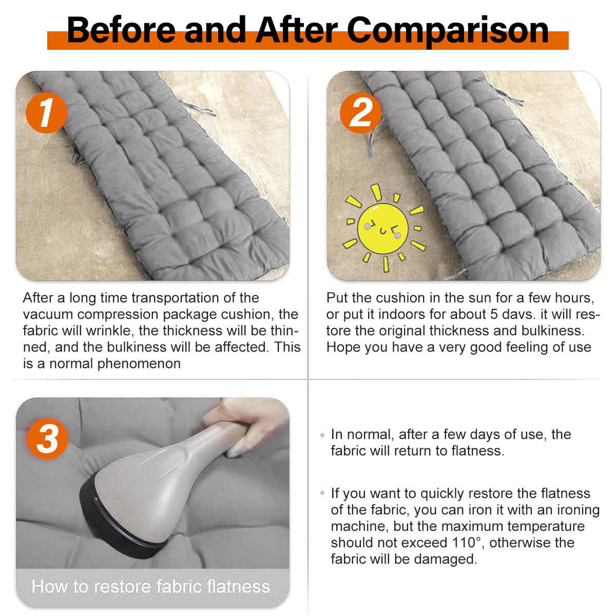 Cushion Pad Replacement For Sun Lounger Recliner Bench Chair Seat Garden Outdoor