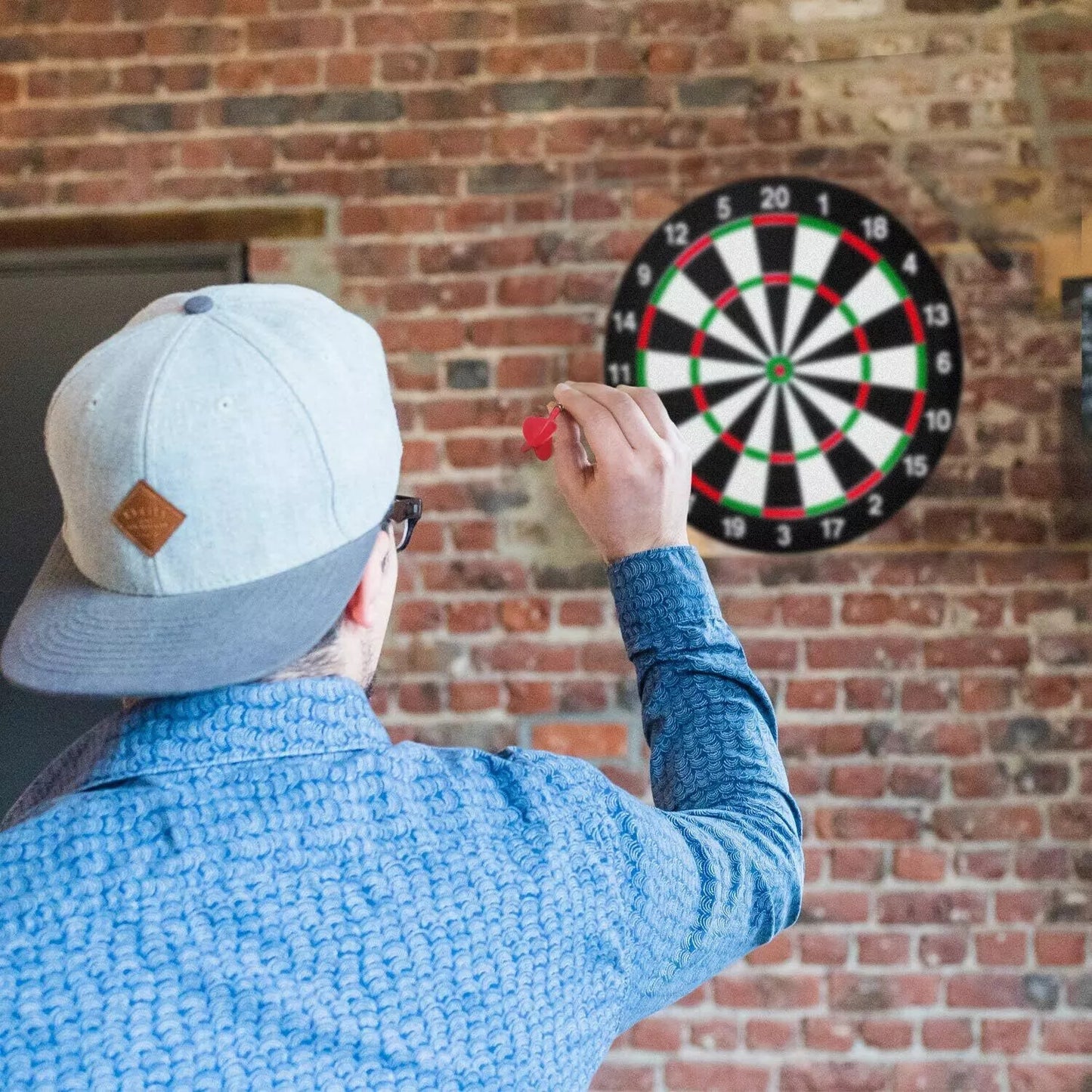 FULL SIZE 17 DARTBOARD SET 6 DARTS FAMILY DART GAME BOARD ADULTS KIDS XMAS