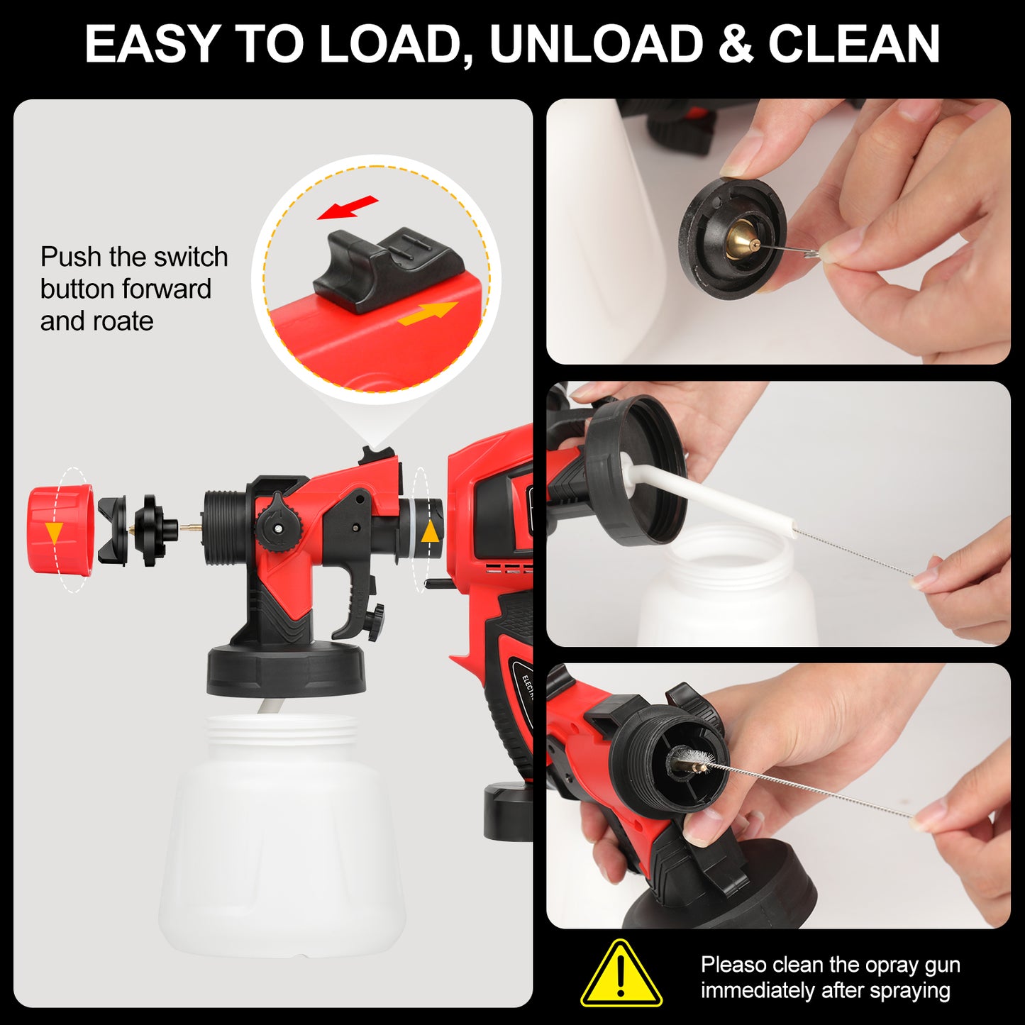 Cordless Electric Spray Paint Applicator, Equipped With 2 X 2.0mAh 21V Batteries Makita Plug, 2 Nozzles And 3 Spray Modes, 900ml Large-capacity Removable Container