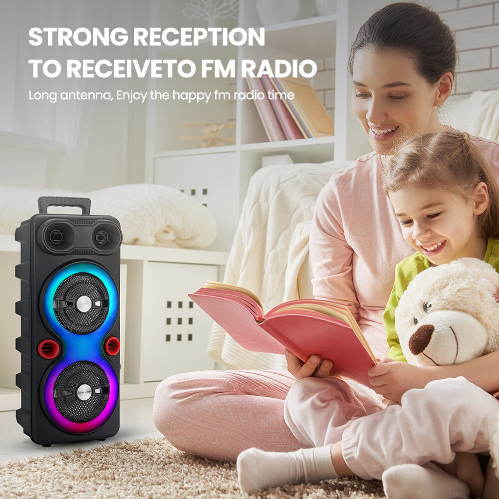 2000W Loud Bluetooth Speakers With Mic Portable Party Outdoor Wireless Subwoofer