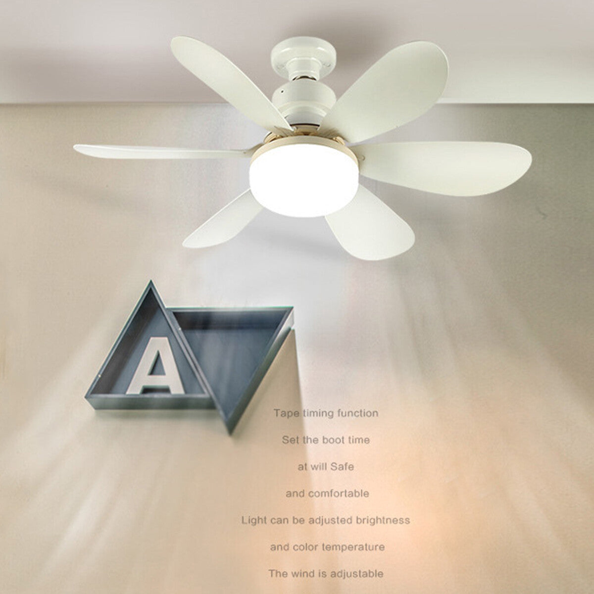 40W Modern Led Ceiling Fan With Light Dimmable E27 Bedroom Living Room Fan Lamp
