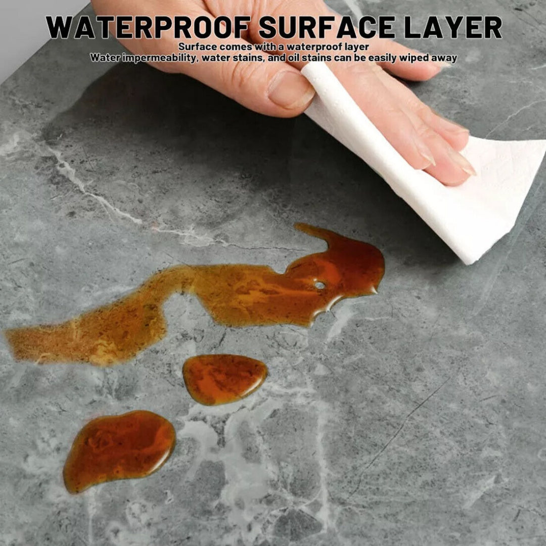 UK NEW 12x Self-Adhesive Marble Tiles Wall Sticker Stick On Kitchen Bathroom Home Decor--Marble Grey